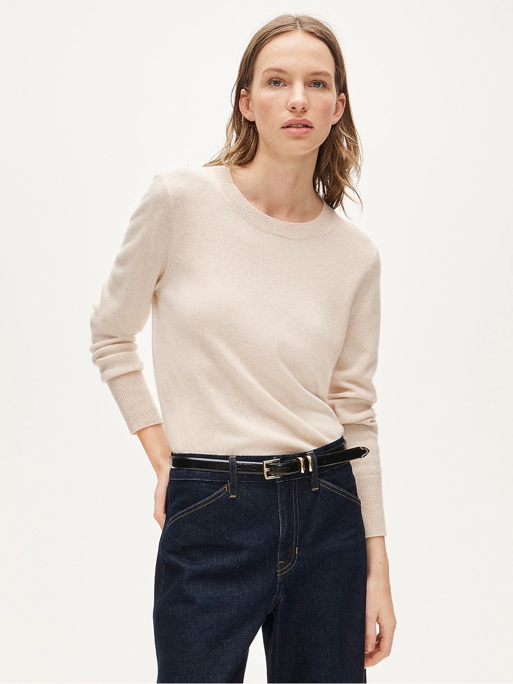 J. crew Cashmere Classic-fit Crewneck Sweater Natural Cream